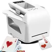 2-in-1 Automatic Card Shuffler & Dealer, OLED Display 360° Rotating Card Dealer, Touch Control, Dealing Distance & Speed Adjustable,One-Click Op, Rechargeable Dealers Machine for Different Cards