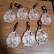 7 Laser Cut And Engraved Dragon Keychain/zipper Pull