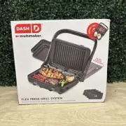 Dash MultiMaker Flex Press Grill System, Grill + Griddle, Removable Plates