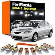 8Pcs LED Interior Light Kit, For Mazda 3 2004 2005 2006 2007 2008 2009 Map Reading Dome Trunk Lamp Car Led Bulbs