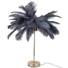 (Gray UK Plug 230V)G4 Ostrich Table Lamp Night Light Bedside Light