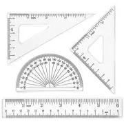 6 Inch Math Geometry Tool Plastic Ruler Square Set Includes Straight Ruler,