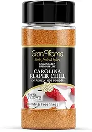 GranAroma Carolina Reaper Powder, 2.5 oz, Extremely Hot Powder, Fine Ground, Dips & Salsa