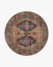 245' Round | Machine Washable Runner Rug | Kid & Pet Friendly | Indoor Rug | Marcela Copper Coral Rug | Ruggable