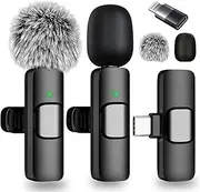 Terravoltz Wireless Lavalier Microphone for iPhone, iPad, Android, Dual Wireless Mini Microphone for iPhone 15 with Noise Reduction for Video Recording, Live Streaming, YouTube, TikTok