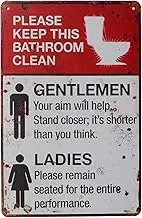 Please Keep This Bathroom Clean Vintage Metal Tin Sign Rural Retro Plaque Home Toilet Wall Decor