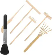 1 Set Mini Zen Garden Tool Rake Kit for Sand Tray Includes Sand Rake Needle Brush for Desktop Meditation Creative