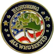 Honoring All Who Served Pin VetFriends.com, Brass, no gemstone