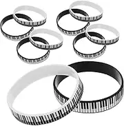 MINAOLULUS 12 Pcs Piano Key Silicone Wristbands Music Festival Wristband Music Note Bracelets for Parties
