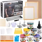 Pllieay 62PCS Complete Screen Printing Kit Include Fabric Screen Printing Ink &