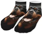[QMNVBDS] Cool Rottweiler Dog Art Socks Ankle Length Socks Casual Short Socks for Women Men Low Cut Sports Socks Running Socks No Show Socks Ankle Socks Athletic Socks Workout Socks, Style, One Size