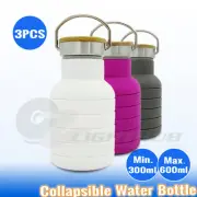 3x Collapsible Office Gym Hiking Water Bottle Outdoor Yoga Camping School Kettle