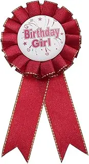 uxcell Birthday Ribbon Pin, 5.9 x 2.8 Award Ribbon Fabric Birthday Girl Pin for Party Adults Women Party Decorations Celebration Accessory Gift, Wine Red