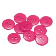 10pcs Sewing Button 12.5mm 2 Holes Resin Round Craft Buttons, Rose Red