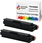 2-Pack Black Compatible Toner Cartridge for Brother TN-346BK TN346BK (4,000 Pages) for HLL8250CDN HLL8350CDW MFCL8600CDW MFCL8850CDW