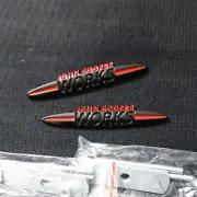 2x Glossy Black WORKS New Small Metal Grille Emblem Badge Cooper AWD Turbo Drive (for: Peugeot)