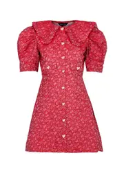 Sister Jane Flower Power Floral-jacquard Mini Dress - Red - 12 (UK12 / M) 12 (UK12 / M)