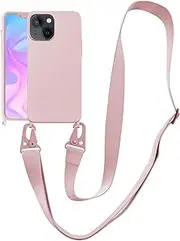 VooDirop Compatible with iPhone Xr Case with Strap, Crossbody iPhone Case with Lanyard Adjustable Shockproof Drop Protection Silicone Phone Cover for iPhone Xr 6.1'' Pink