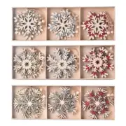 6Pcs Snowflake Ornaments Christmas Tree Hanging Decorations with Cords