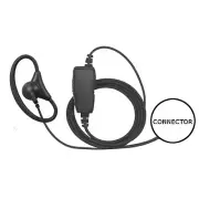 1-Wire D-Ring Adjustable Earpiece Mic for Kenwood 2-Pin Series Two-Way Radios