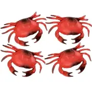 4 Pack of Plastic Crabs - Nautical Sealife Decor - Tiki Bar Fishing decoration