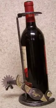 Wine Bottle Holder and/or Decorative Sculpture Western Cowboy Metal Spurs NEW