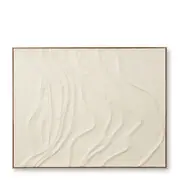 E Style Wavy Hand Painted Abstract Wall Art Hanging Decor 90x120cm Beige