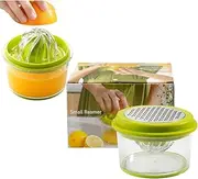 Citrus Orange Juicer 4-in-1 Manual Juicer, Multifunctional Hand Juicer, Lemon Lime Squeezer with Built-in Measuring Cup and Grater-16OZ, Green