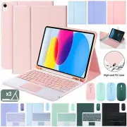 For iPad 10/9/8/7th Gen Air 5 4 3 10.9" Touchpad Keyboard Case Cover with Mouse