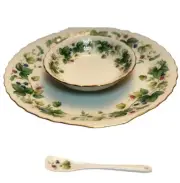 Sadek (3pc) Party Serving/Chip & Dip-Plate, Bowl & Spoon