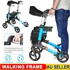 Foldable Rollator Fold Mobility Walker Walking Frame Aluminium Lightweight Adult