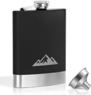 Hip Flask, Stainless Steel 8oz Hip Flasks for Men with Funnel, Whiskey Flask