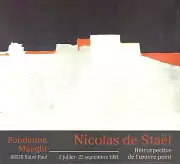 NICOLAS DE STAEL Agrigente 24" x 26.5" Poster 1991 Abstract Expressionist Black