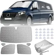 MaxAwe 5Pcs Internal Thermal Blind Set for Vito W447 2014-2024, Luxury Sunshade Wrap Cover Kit, Window Front Screen Cover, Summer Uv Sun Blind & Winter Insulation Cover for BZ Campervans & Motorhome