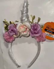 Unicorn Headband Costume Light Up Hair Band Cosplay Halloween Pink Roses