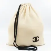 RARE CHANEL CHANEL Drawstring Bag Coco Mark Cashmere 100 Handbag Cashmere Ivor