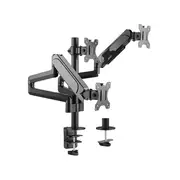 Brateck Triple Monitors Pole-Mounted Gas Spring 17"-27" - Black