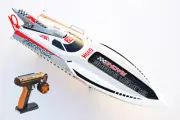 G30H 30CC Gray Fiber Glass 70KM/H Gasoline Racing ARTR RC Boat W/ Radio System