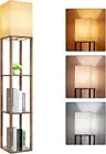 Lamp with BookShelves Modern Square Standing Floor Lamp Corner Display