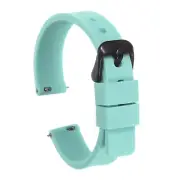 Silicone Watch Band 18mm Quick Release Watch Strap with Black Buckle Blue