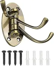 uxcell Swivel Wall Hooks Foldable Towel Hook Clothes Hanger Wall Mounted Three Rotating Arms Hanger for Kitchen Bathroom Garage Coat Gold