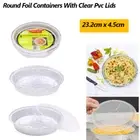 Round Aluminium Foil Tray Disposable Catering Baking BBQ Cake Pie Container Bulk