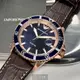 ARMANI手錶, 男錶 42mm 玫瑰金精鋼錶殼 寶藍色簡約, 潛水錶, 中三針顯示錶面款 AR00047