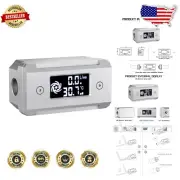 High-Precision Digital LCD Flow Thermometer for G1/4 Water Loops - Silver Finish