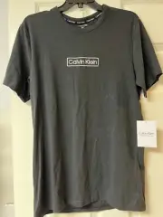 Calvin Klein Mens Small Black Logo Box Reimagined Heritage S/S Sleep T-Shirt New