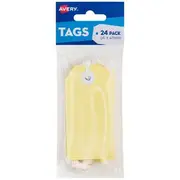 Avery Tag with String 96 x 48mm Yellow 24 Pack