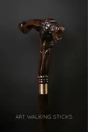 Art Buffalo Walking Sticks Canes Wood Beautiful Canes Collection Gift