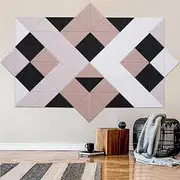 Tutmyrea 64 Pack Self-Adhesive Triangular Acoustic Panels, High Density Sound Absorbing Soundproof Wall Decoration Dampening Panels for Recording Studios, Homes, and Offices(Camel)