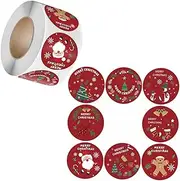 SEWACC 4 Rolls Decorative Present Sealing Stickers Self Adhesive Xmas Labels for Present Boxes Handmade Seal Decals Durable Coated Material Portable Design