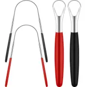 4 Pieces Tongue Scrapers, Reduce Bad Breath Cleaning Tongue Brushes Stainless...